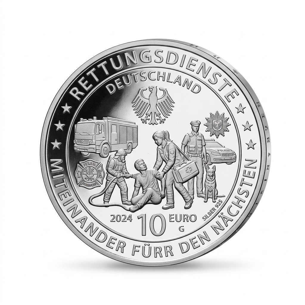 10-Euro-Sammlermünze Rettungsdienste Vorderseite